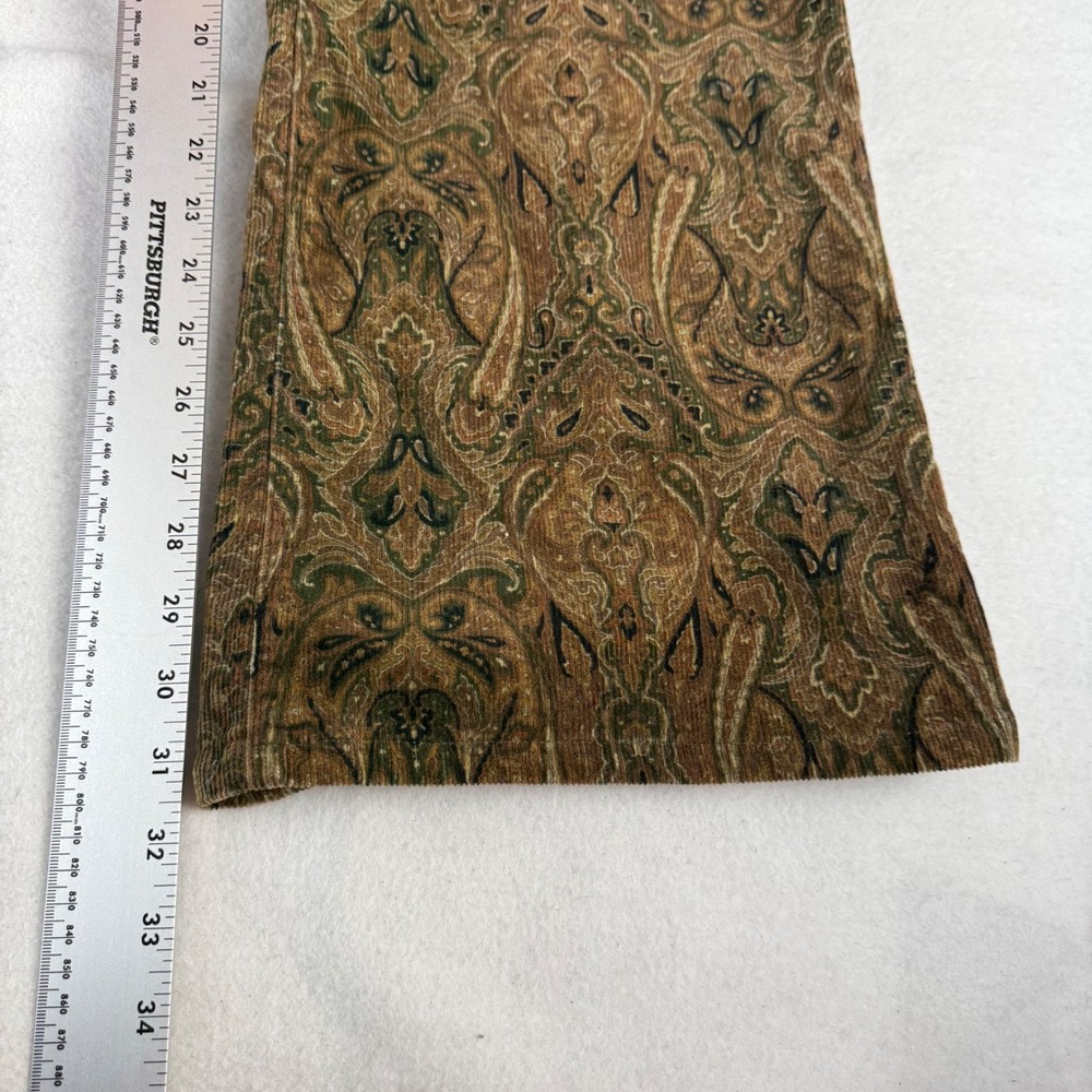Jones New York Sport Womens 18W Paisley Corduroy Bootcut Pants Brown Earthy Boho - Picture 5 of 7